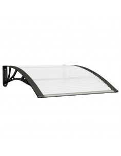 Tettoia per Porta Nero e Trasparente 100x75 cm in Policarbonato 2