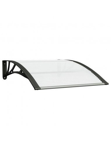 Tettoia per Porta Nero e Trasparente 100x75 cm in Policarbonato
