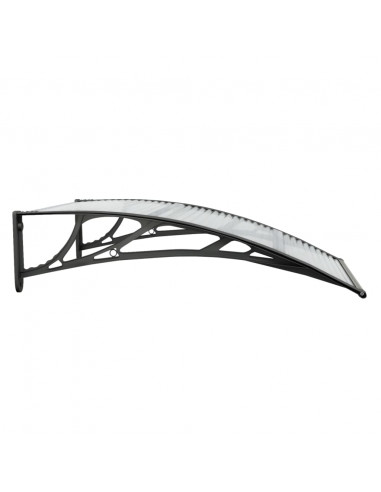 Tettoia per Porta Nero e Trasparente 100x75 cm in Policarbonato