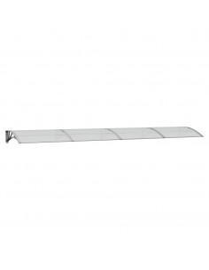 Tettoia per Porta Grigia e Trasparente 400x75 cm Policarbonato 2