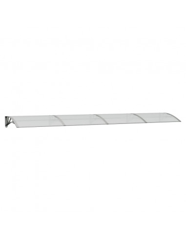 Tettoia per Porta Grigia e Trasparente 400x75 cm Policarbonato