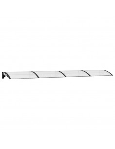 Tettoia per Porta Nero e Trasparente 400x75 cm in Policarbonato 2