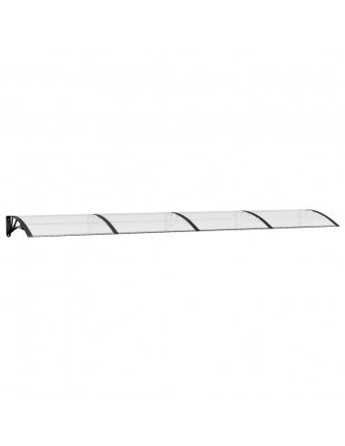 Tettoia per Porta Nero e Trasparente 400x75 cm in Policarbonato