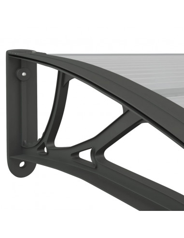 Tettoia per Porta Nero e Trasparente 400x75 cm in Policarbonato