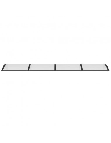 Tettoia per Porta Nero e Trasparente 350x75 cm in Policarbonato