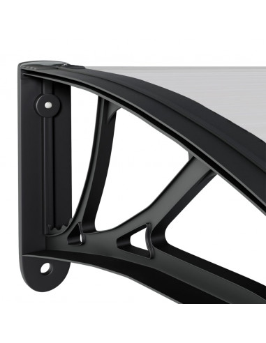 Tettoia per Porta Nero e Trasparente 150x75 cm in Policarbonato