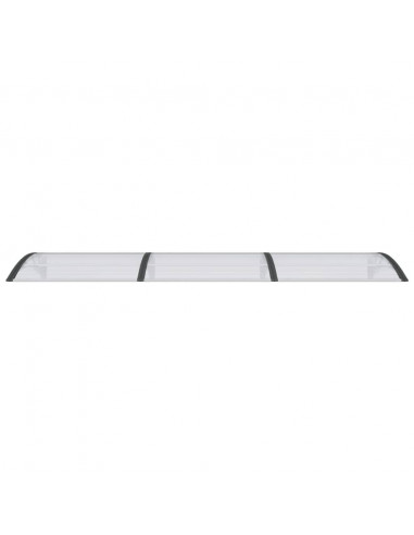 Tettoia per Porta Nero e Trasparente 300x75 cm in Policarbonato