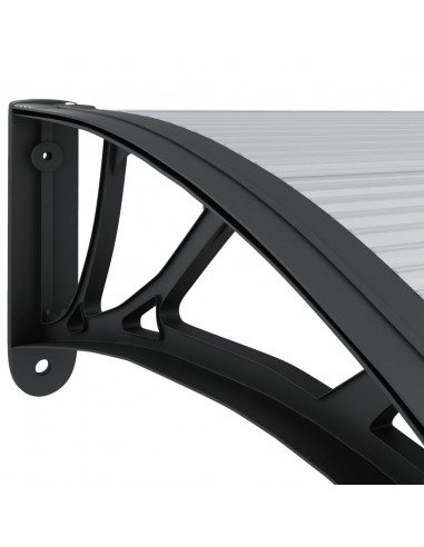 Tettoia per Porta Nero e Trasparente 300x75 cm in Policarbonato