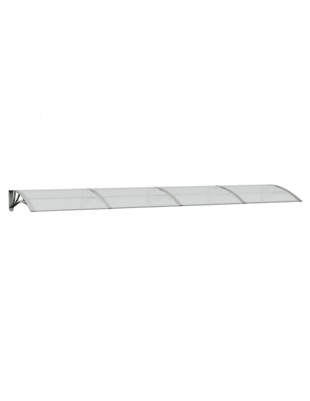 Tettoia per Porta Grigio e Trasparente 350x75 cm Policarbonato