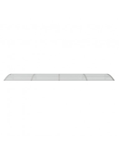Tettoia per Porta Grigio e Trasparente 350x75 cm Policarbonato