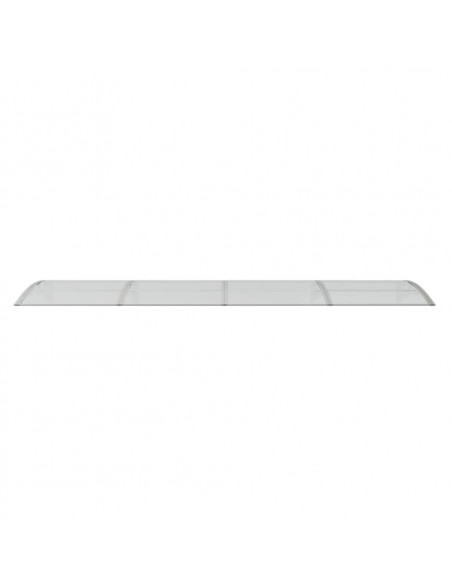 Tettoia per Porta Grigio e Trasparente 350x75 cm Policarbonato