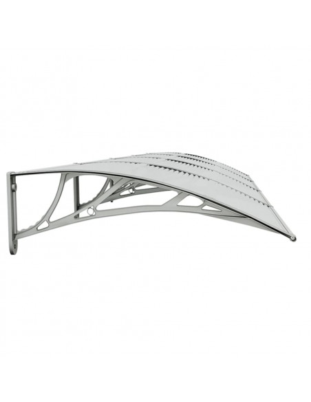 Tettoia per Porta Grigio e Trasparente 350x75 cm Policarbonato