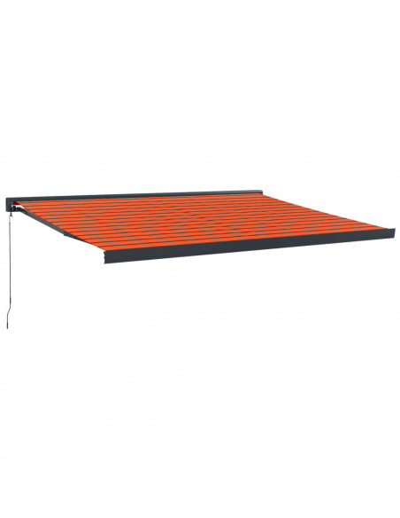 Tenda Sole Retrattile Arancione Marrone 4x3m Tessuto Alluminio