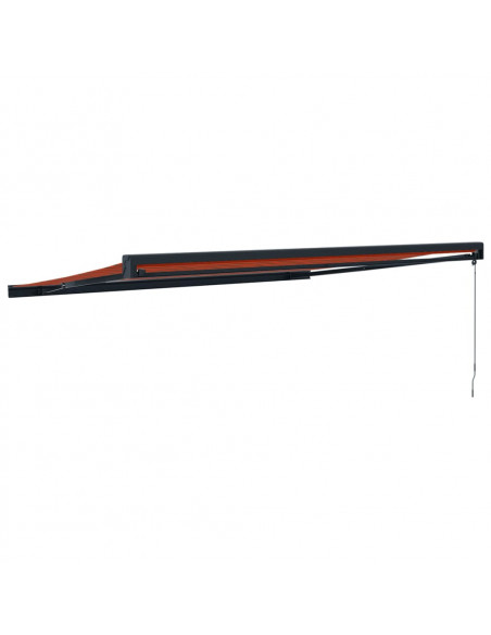 Tenda Sole Retrattile Arancione Marrone 4x3m Tessuto Alluminio