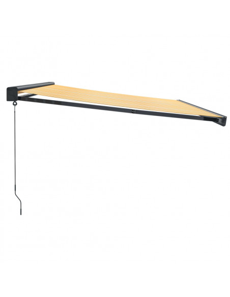 Tenda Retrattile Gialla e Bianca 4,5x3 m in Tessuto e Alluminio