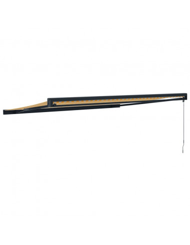 Tenda Retrattile Gialla e Bianca 4,5x3 m in Tessuto e Alluminio