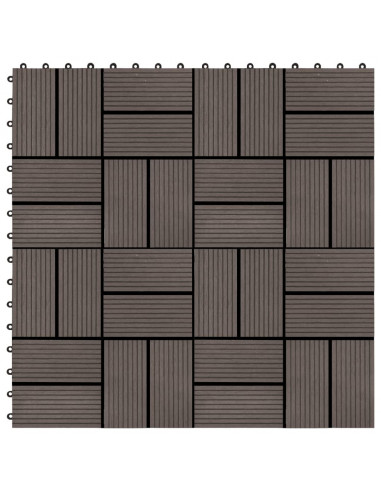Piastrelle per Decking 22 pz 30x30cm 2mq in WPC Marrone Scuro