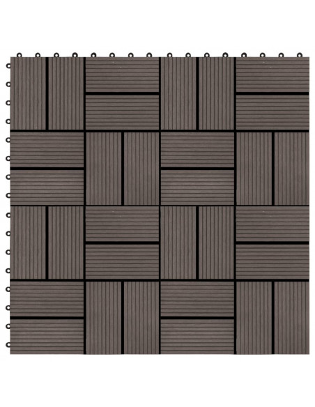 Piastrelle per Decking 22 pz 30x30cm 2mq in WPC Marrone Scuro