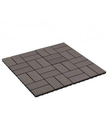 Piastrelle per Decking 22 pz 30x30cm 2mq in WPC Marrone Scuro