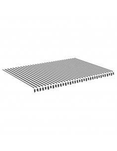 Tessuto di Ricambio Tenda da Sole Antracite e Bianco 5x3,5 m 2