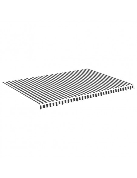 Tessuto di Ricambio Tenda da Sole Antracite e Bianco 5x3,5 m