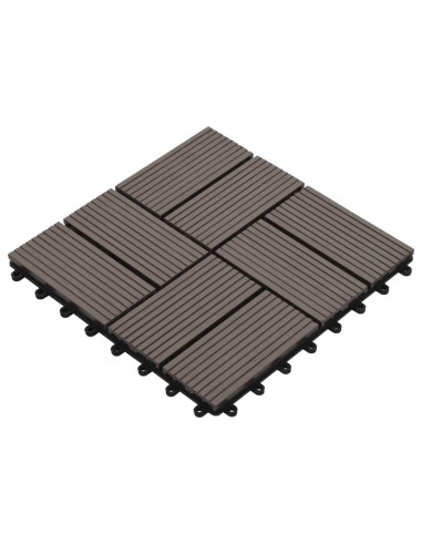 Piastrelle per Decking 22 pz 30x30cm 2mq in WPC Marrone Scuro