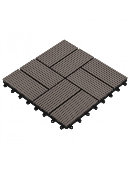 Piastrelle per Decking 22 pz 30x30cm 2mq in WPC Marrone Scuro
