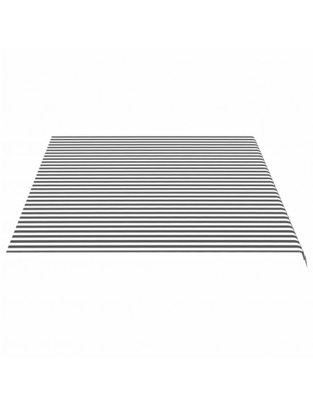 Tessuto di Ricambio Tenda da Sole Antracite e Bianco 5x3,5 m