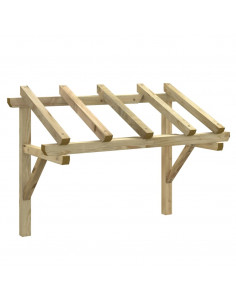 Tettoia per Porta d'Ingresso 150x100x100 cm in Legno di Pino 2