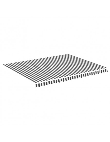 Tessuto di Ricambio Tenda da Sole Antracite e Bianco 4,5x3,5 m