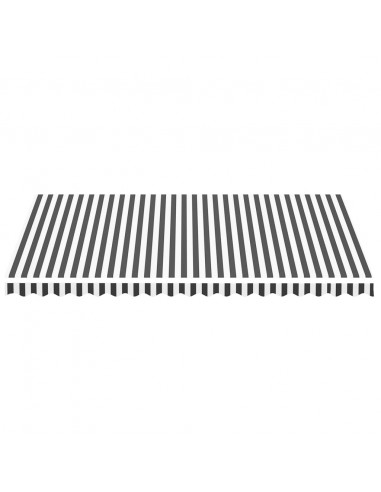 Tessuto di Ricambio per Tenda da Sole Antracite e Bianco 4,5x3m