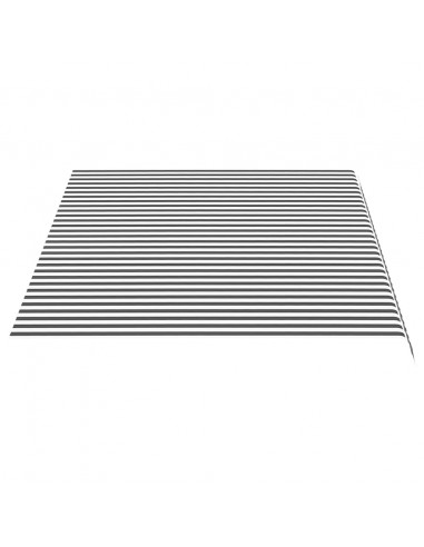 Tessuto di Ricambio per Tenda da Sole Antracite e Bianco 4,5x3m