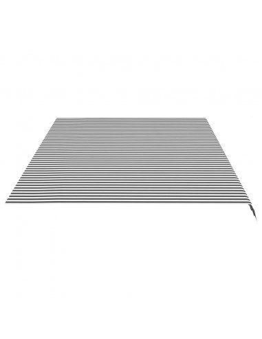 Tessuto di Ricambio per Tenda da Sole Antracite e Bianco 6x3,5m