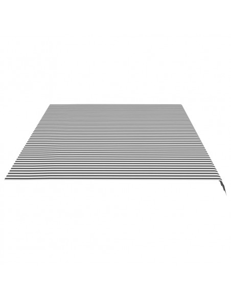 Tessuto di Ricambio per Tenda da Sole Antracite e Bianco 6x3,5m