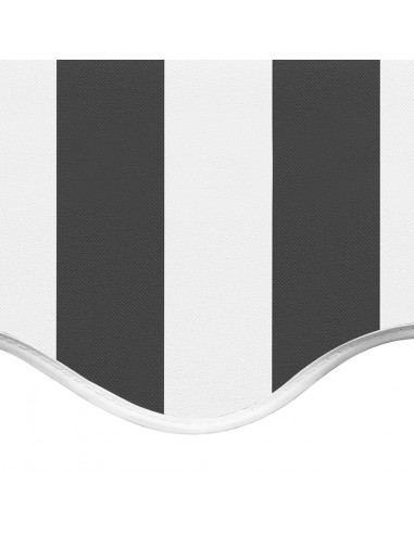 Tessuto di Ricambio per Tenda da Sole Antracite e Bianco 6x3,5m