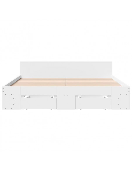 Giroletto con Cassetti Bianco 140x190 cm in Legno Multistrato