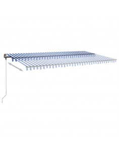 Tenda da Sole Autoportante Manuale 600x350 cm Blu Bianca 2