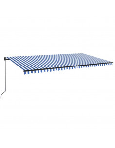 Tenda da Sole Retrattile Manuale 600x350 cm Blu e Bianca 2