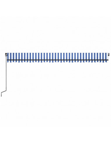 Tenda da Sole Retrattile Manuale 600x350 cm Blu e Bianca