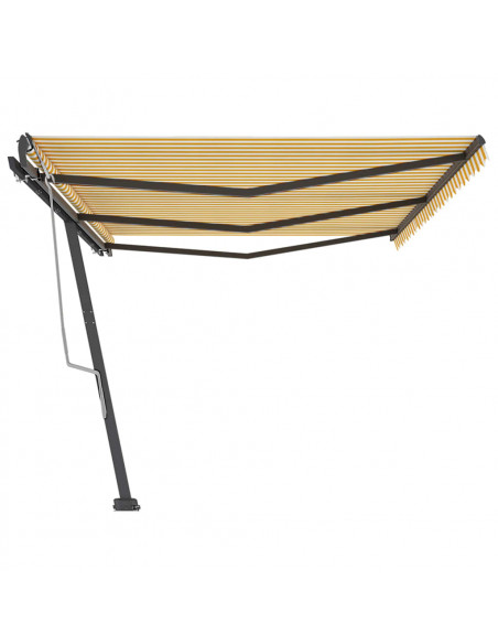 Tenda da Sole Autoportante Manuale 600x350 cm Gialla Bianca