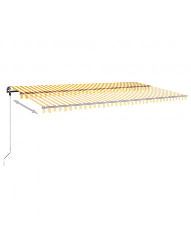 Tenda da Sole Autoportante Manuale 600x350 cm Gialla Bianca