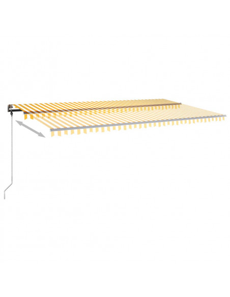 Tenda da Sole Autoportante Manuale 600x350 cm Gialla Bianca