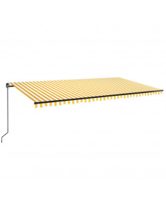 Tenda da Sole Retrattile Manuale 600x350 cm Gialla e Bianca 2