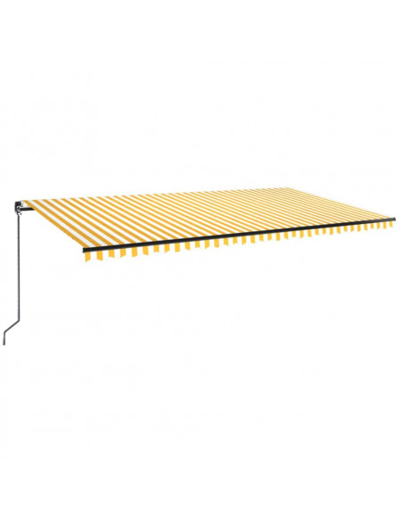 Tenda da Sole Retrattile Manuale 600x350 cm Gialla e Bianca