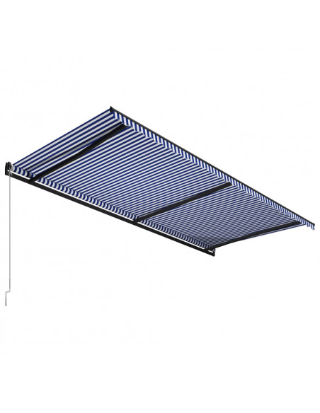 Tenda da Sole Retrattile Manuale 600x300 cm Blu e Bianca