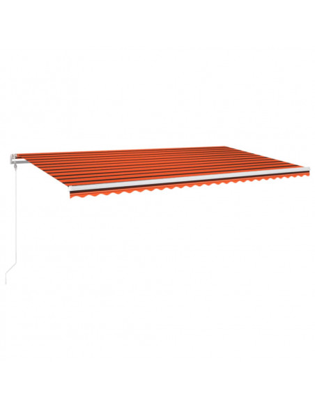 Tenda Automatica Sensore Vento e LED 600x300 cm Arancio Marrone