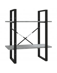 Libreria a 2 Ripiani Grigio Sonoma 60x30x70cm Legno Multistrato 2