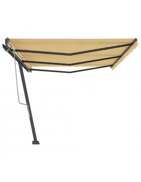 Tenda da Sole Autoportante Manuale 600x300 cm Gialla Bianca