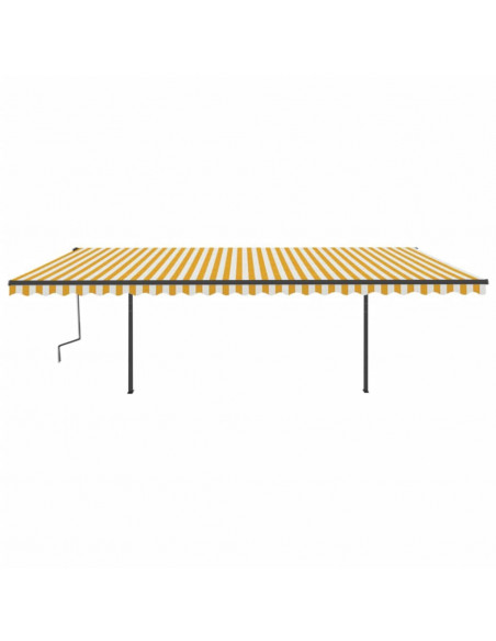 Tenda da Sole Retrattile Manuale e LED 6x3 m Gialla Bianca