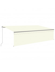 Tenda Sole Retrattile Manuale Parasole LED 5x3 m Crema 2